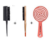 Fontenay Profesyonel 3 Boyutlu Saç Fırçası + 3043 Krepe Şiş Tarak 3ın1 + 033 Topuz Fırçası 3'Lü Set