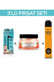 Fontenay Pudra Toz Wax Mavi 20gr + Face And Body Scrub Çilekli 350ml +Saç Spreyi 400ml 2 3'Lü Set