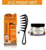 Fontenay Pudra Toz Wax Turuncu 20gr +Şekil Tarağı 043+ Face And Body Scrub Böğürtlen 350ml 3'Lü Set