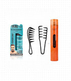 Fontenay Saç Pudra Toz Wax Matt Effect + Mucizevi Şekil Tarağı +Şekil Tarak + Saç Sprey 4'lü Set