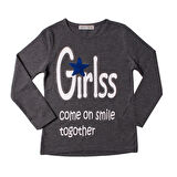 Toontoy Kız Çocuk Tişört Girls Taşlı Pullu Nakışlı