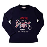 Toontoy Kız Çocuk Sweatshirt Start Varak Baskılı