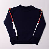 Toontoy Kız Çocuk Sweatshirt Kollari Şeritli Pullu Fashion Nakış