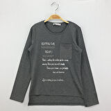 Toontoy Kız Çocuk T-Shirt Varak Baskı Cepli