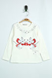 Toontoy Kız Çocuk T-Shirt Yaka İnci Taş
