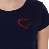 Toontoy  Kız Çocuk T-Shirt Kalp Nakışlı
