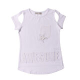 Toontoy Kız Çocuk Awesome Nakışlı Tişört