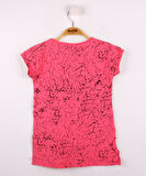 Toontoy Kız Çocuk Göğsü Şerit Aksesuarlı Tişört