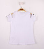 Toontoy Kız Çocuk Bonjour Şeritli Tişört