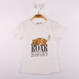 Toontoy Kız Çocuk Leopar Baskılı Pullu Tişört