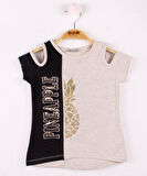 Toontoy Kız Çocuk Pineapple Nakış Tişört