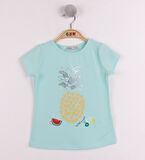 Toontoy Kız Çocuk Ananas Baskılı Tişört 