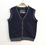 Toontoy Erkek Çocuk Triko Düğmeli Okul Süveter