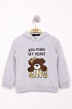 Toontoy Kız Çocuk Pullu Ayıcık Nakışlı Sweatshirt
