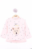 Toontoy Kız Bebek Köpek Nakışlı T-Shirt