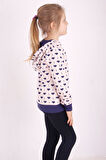 Toontoy Kız Çocuk Komple Kalp Desenli Sweatshirt