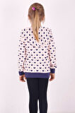 Toontoy Kız Çocuk Komple Kalp Desenli Sweatshirt