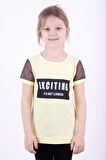 Toontoy Kız Çocuk Kolları Fileli Baskılı Tişört
