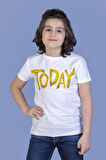 Toontoy Erkek Çocuk Örgü Kumaş Detaylı Today Baskılı Tişört