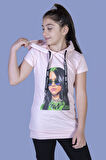 Toontoy Kız Çocuk Billie Eilish Baskılı Kapüşonlu Tişört