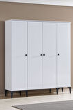 Gardırop, White 4 Kapaklı Dolap