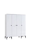 Gardırop, White 4 Kapaklı Dolap