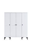 Gardırop, White 4 Kapaklı Dolap
