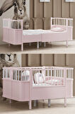 Mdf Beşik, Siesta Büyüyen Beşik 90x130 - Pembe 1 Adet Comfort Yatak 90x130