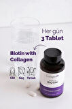 Kolajen Platinum Saç Vitamini, Cilt & Tırnak, Biotin 5000mcg & Kolajen 1500mg X 90 Tablet