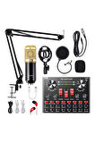 BM800 Filtreli Condenser Mikrofon V8S Ses Kartı ve Standlı Set