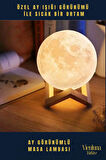 High Quality Çevre Korumalı 3B Standlı Yüksek Güçlü Led Ay Görünümlü Dekoratif Gece Masa Lambası