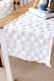 Jakarlı Masa Runner Point Ekru
