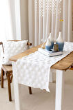 Jakarlı Masa Runner Point Ekru