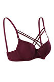 Destekli Dolgulu Dekolteli Bralet Sütyen Kırmızı