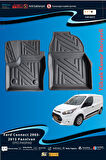 Ford Connect 2003-2013 Panelvan için 5,5D Carbon Style Havuzlu Paspas - TPE Malzeme