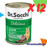Dr.Sacchi Premium Kuzu Etli Yetişkin Kedi Konservesi 400 Gr X 12 Adet PremiumMama