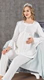 Limissi 2106 Ecru Hamile Lohusa Pijama Takımı