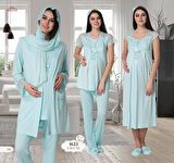 MECİT 1623 HAMİLE LOHUSA PİJAMA GECELİK 7 Lİ SET