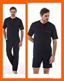 PİERRE CARDİN 5370 PİJAMA ŞORT 3 LÜ DAMAT ÇEYİZ SETİ