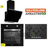 Silverline BO6501B01 - CS5364B01 - 3490 Oslo Siyah Ankastre Set