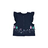 Baby Tongs Kız Bebek Kedili Yelek Lacivert 3016