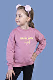 Toontoy Kız Çocuk Sırtı Baskılı Sweatshirt