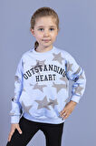 Toontoy Kız Çocuk  Kanguru Cepli Baskılı Sweatshirt