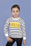 Toontoy Kız Çocuk Çizgi Desenli Baskılı Sweatshirt