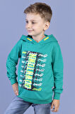 Toontoy Erkek Çocuk Kapüşonlu Baskılı Sweatshirt
