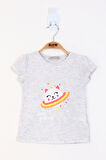 Toontoy Kız Çocuk Pul Detaylı Baskılı Tişört