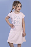 Toontoy Kız Çocuk Reflektör Baskılı Elbise