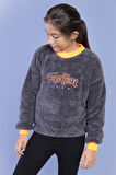 Toontoy Kız Çocuk Nakışlı Peluş Sweatshirt
