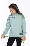 Toontoy Kız Çocuk Balıkçı Yaka İçi Pamuklu Sweatshirt