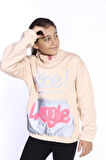 Toontoy Kız Çocuk Bol Yaka Reklektörlü Kanguru Cepli Sweatshirt